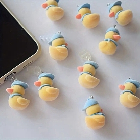 Bouchons anti-poussière mobiles en résine de canard, pour téléphone portable Apple