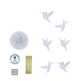 Kit de fabrication de carillons éoliens sur le thème des oiseaux, y compris le moule à pendentif en silicone, fabrication de bijoux en résine époxy