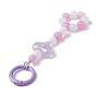 Resin & Acrylic Beaded Pendant Decorations, with Alloy Spring Gate Rings, Heart