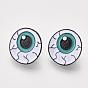 Creative Zinc Alloy Brooches, Enamel Lapel Pin, with Iron Butterfly Clutches or Rubber Clutches, Electrophoresis Black Color, Eyeball