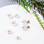 High Luster Eco-Friendly Plastic Imitation Pearl Ear Nuts, Earring Backs, Grade A, with Aluminum Findings, Round