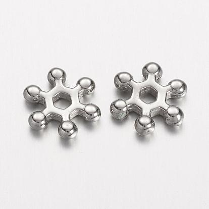 304 Stainless Steel Spacer Beads, Snowflake