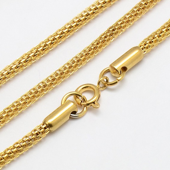 Trendy Men's 304 Stainless Steel Lantern Chain Necklaces, with Lobster Clasps