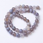 Natural Grade A Striped Agate/Banded Agate Beads Strands, Dyed & Heated, Round