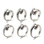 Light Siam Rhinestone Leopard Finger Ring, 316 Stainless Steel Gothic Jewelry for Women