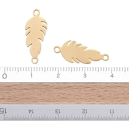 201 Stainless Steel Stamping Blank Links Connectors, Feather