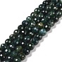 Natural Moss Agate Beads Strands, Faceted(128 Facets), Round