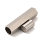 304 Stainless Steel Matte Magnetic Clasps, Hexagon Tube