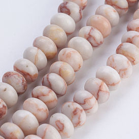 Natural Red Line Jasper Beads Strands, Rondelle