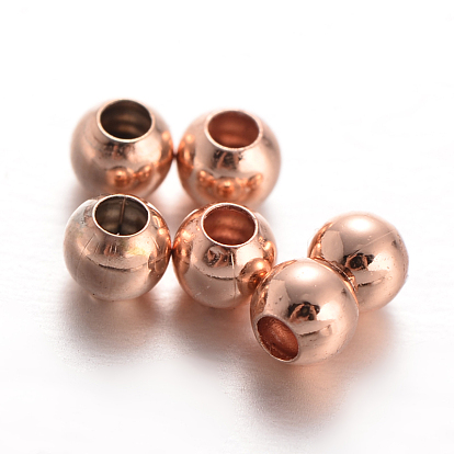 Round Brass Spacer Beads, 3mm, Hole: 1mm