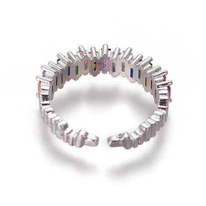 Zircone cubique anneaux de manchette, anneaux ouverts, avec les accessoires en laiton