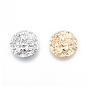 Brass Micro Pave Clear Cubic Zirconia Pendants, Nickel Free, Flat Round with Angel