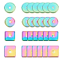 Unicraftale 48 pcs 4 styles placage sous vide 304 perles d'espacement en acier inoxydable, disque & carré
