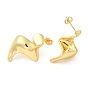 Rack Plating Brass Twist Stud Earrings for Women, Long-Lasting Plated, Cadmium Free & Lead Free
