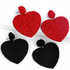 Handmade Heart-shaped Earrings with Unique Personality and Versatility