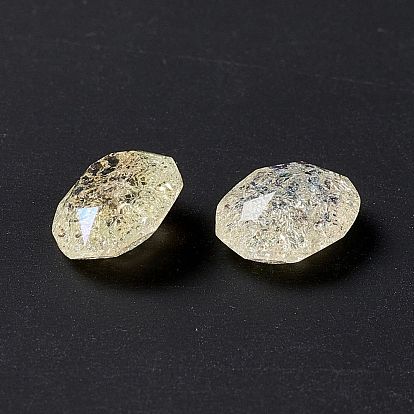 Cabujones de diamantes de imitación de cristal estilo claro de luna crepitante, espalda y espalda planas, oval
