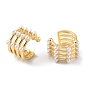 Plastic Imitation Pearl Beaded Cuff Earrings, Brass Jewelry for Wome, Cadmium Free & Lead Free