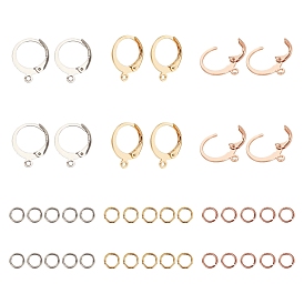 SUNNYCLUE 304 Stainless Steel Leverback Earring Findings, with Loop and Jump Rings