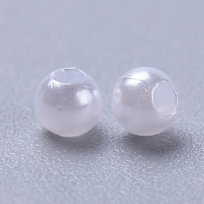  Perles acryliques d'imitation rondes , ronde