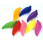 Frosted Acrylic Pendants, Leaf, 38x14x3mm