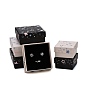 Картонные коробки ювелирных изделий, с черной губкой, для ювелирной подарочной упаковки, квадрат с рисунком звезды