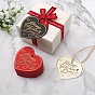 Paper Gift Tags, Hange Tags, Heart with Gold Stamping Word Happy Valentine's Day