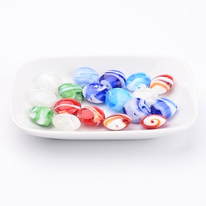 Handmade Lampwork Beads, Flat Round