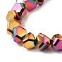 Electroplate Glass Beads Strands, Faceted, Triangle