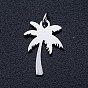304 Stainless Steel Pendants, Stamping Blank Charms, with Unsoldered Jump Rings, Coconut Tree/Coconut Palm