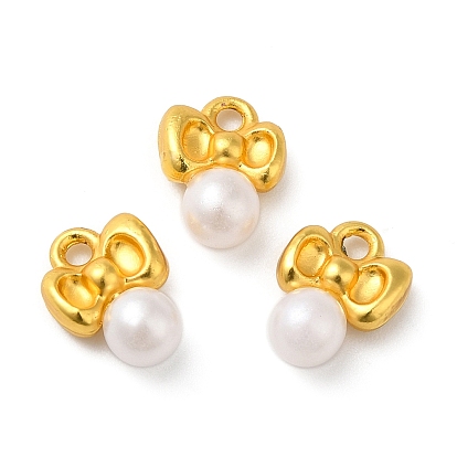 Aleación con abalorios de perlas de imitación de plástico abs, bowknot con ronda