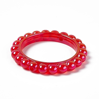 UV Plating Opaque Acrylic Beads Frames, Flower Ring