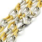 Fashionable 304 Stainless Steel Twisted Grain Cable Chain Necklaces, with Lobster Claw Clasps, 20 inch~21 inch(508~533mm)x7mm