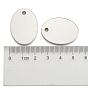 201 pendentifs d'étiquette vierge estampage ovale en acier inoxydable, 30x22x1mm, Trou: 3mm