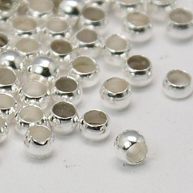 Perles à écraser rondelle en laiton sans cadmium et sans nickel et sans plomb, 2.5mm, Trou: 1.2mm