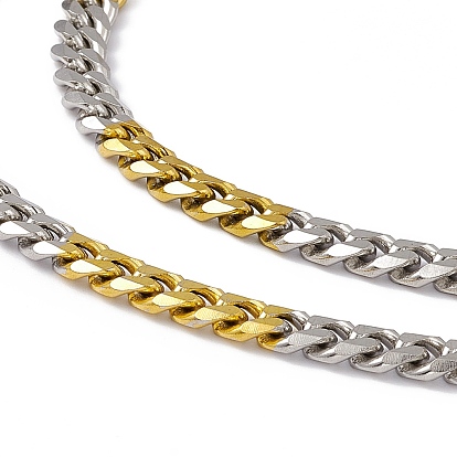 201 collar de cadena de eslabones cubanos de acero inoxidable con 304 cierres de acero inoxidable para hombres y mujeres