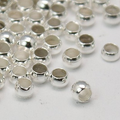 Cadmium Free & Nickel Free & Lead Free Rondelle Brass Crimp Beads, 2.5mm, Hole: 1.2mm