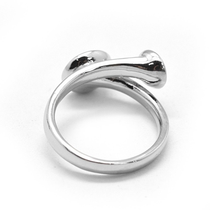 Laiton composants d'anneau pour les doigts, pour la moitié de perles percées, réglable