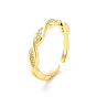 Clear Cubic Zirconia Infinity Open Cuff Ring, Brass Jewelry for Women