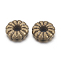Tibetan Style Alloy Spacer Beads, Lead Free & Cadmium Free, Flower, 7mm in diameter, 2.1mm thick, hole: 2mm