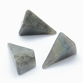Natural Labradorite Beads, Cone, Undrilled/No Hole Beads, Triangle