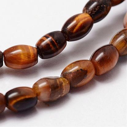 Natural Tiger Eye Beads Strands, Grade A, Rice