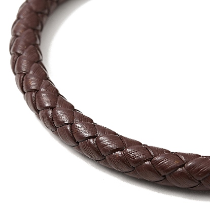 Кожаный браслет с плетеным шнуром и 304 застежкой из нержавеющей стали для мужчин и женщин