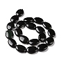 Cuentas de obsidiana naturales hebras, oval