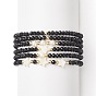 6 pcs 6 style coquille naturelle & étoile de verre & bracelets extensibles perlés ronds pour femmes