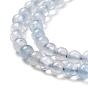 Perlas naturales de color turquesa hebras, rondo