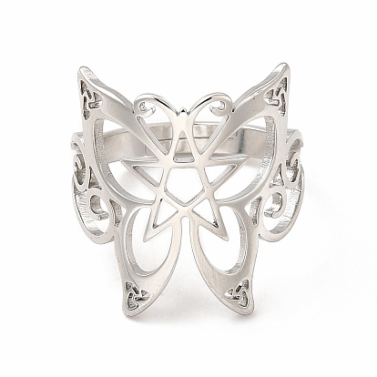 304 Stainless Steel Butterfly with Star Adjustable Ring for Women