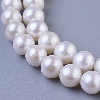 Brins de perles de culture d'eau douce naturelles, ronde, 10~11mm, Trou: 0.8mm, Environ 42 pcs/chapelet, 15.7 pouce