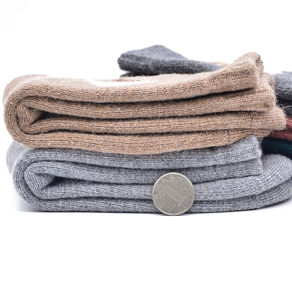 Chaussettes à tricoter en laine, chaussettes thermiques chaudes d'hiver, motif d'écureuil