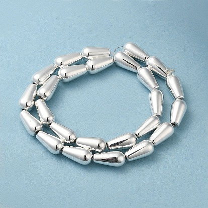 Electroplated Synthetic Magnetic Hematite Beads Strands, Teardrop