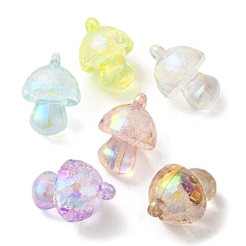 UV Plated Transparent Acrylic Beads, Bubble Style, Mushroom